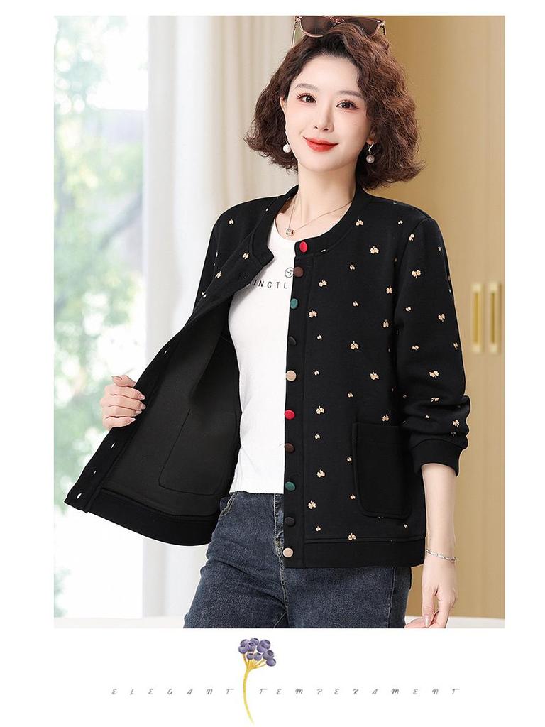 Plus Size Spring & Autumn Jacket Coat for Middle-Aged and Elderly Women - 2025 Collection