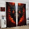 Dragon Curtains Mystic Magic Vicious Red Blood Moon Adventure Treasure Eyes Windows Treatments Insulated Drapes Thermal Made Of Polyester