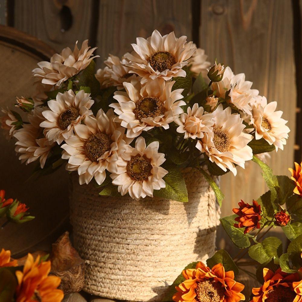 

Handmade Artificial Sunflower Flowers DIY Fake Flowers Home Garden Decor шампанского