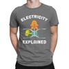 Men Electricity Explained Physics Nerd T Shirt Volt Ohm Ampere 100% Cotton Clothes Short Sleeve Crew Neck Tees Gift T-Shirts