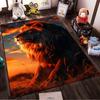 Lion Print Carpet with Sunset Design, Bold Animal Rug for Home Decor Suitable for use as an anti-slip for living room bedroom sofas