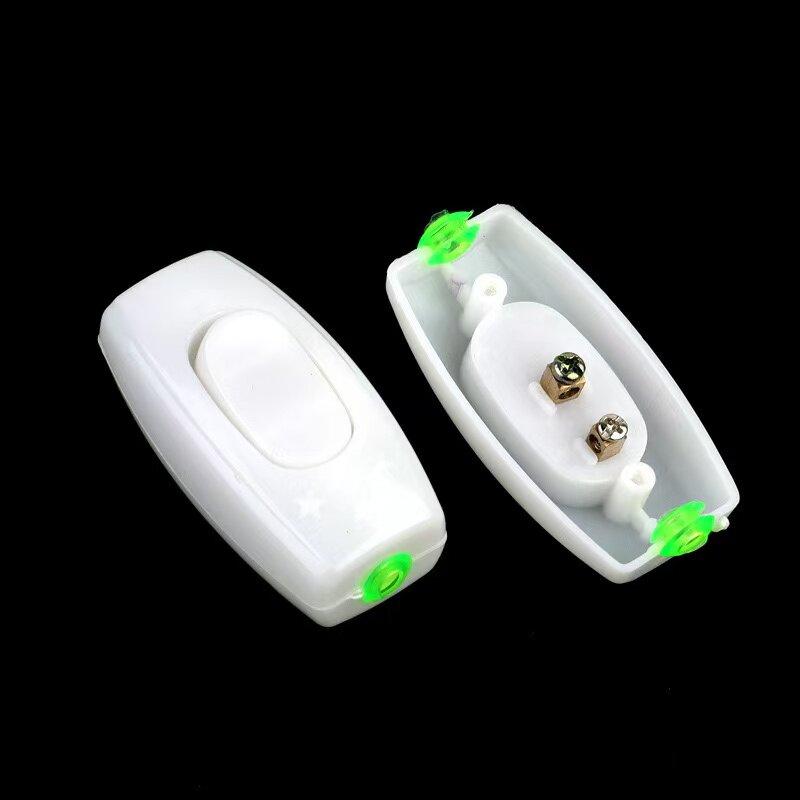 1Pc Light Switch For Home Classic White Inline On/Off Table Bedside Lamp Desk Light Cord Cable Switches Electrical Accessories