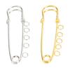 20PCS Brooch Safety Pins Metal Heavy Duty Safety Pins with 5 Holes for Jewelry Making Clothes Blankets Sewing Gold Silver