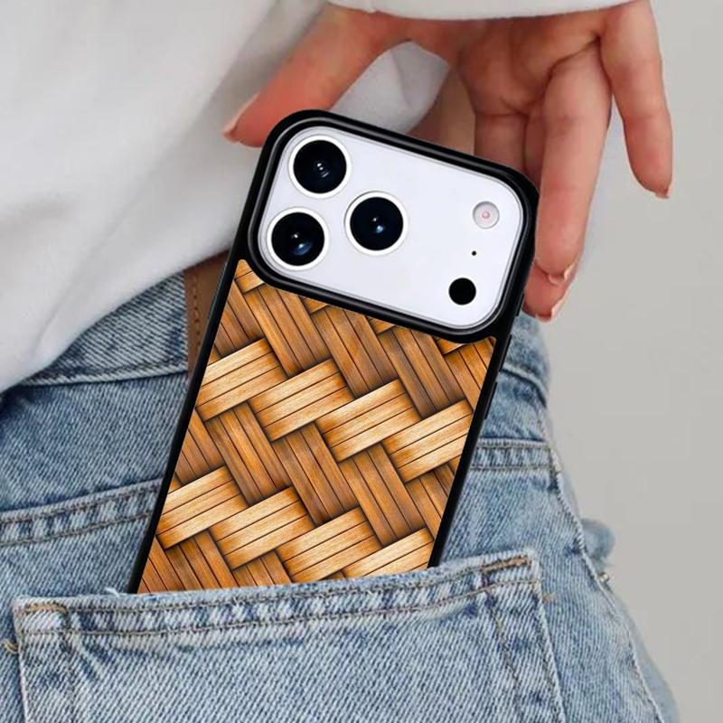 Bamboo Inlay Style Phone Case for iPhone 16e 15 14 13 12 17 Pro Max Plus Air 17pro Cover Coque