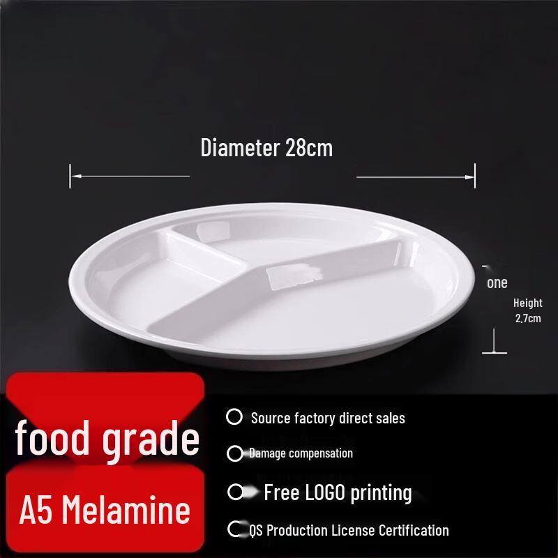 Ying Tang Multi-Compartment Rectangular Plastic Meal Plate