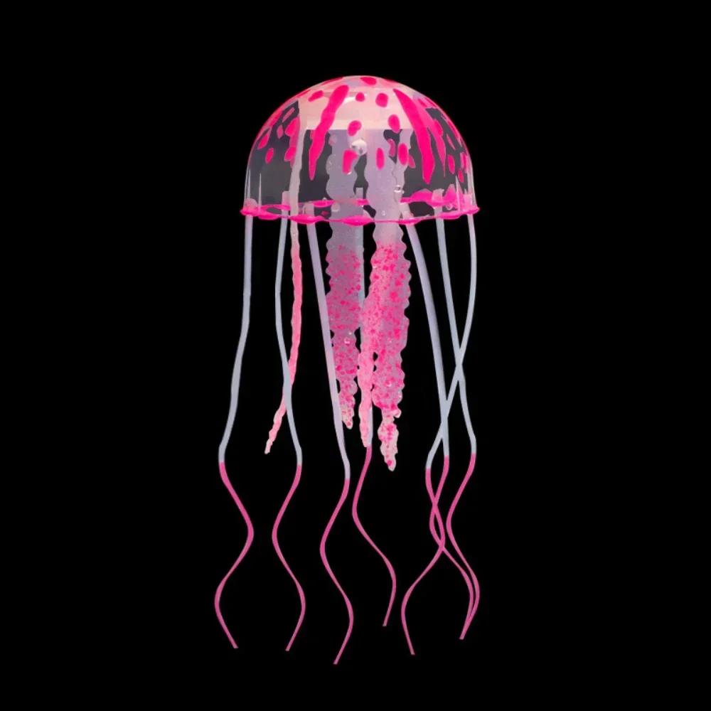 Аквариум Плавать Светящаяся Медуза Украшение Аквариум Искусственная Силиконовая Светящаяся Медуза Орнамент Аквариум Ландшафтный Декор