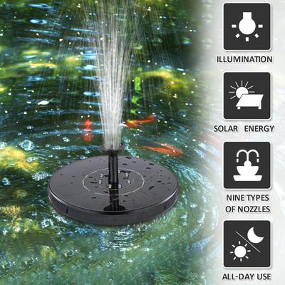 13/16CM Solar Springbrunnen Garten Schwimmende Springbrunnenpumpe Dekorative Trinkvogeltränke Wasserspray für Balkon Außenterrasse