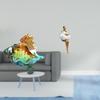 Glass Conch Girl Figurine Sea Animal Art Decor Creative Resin Abstract Sculpture Ornament for Home