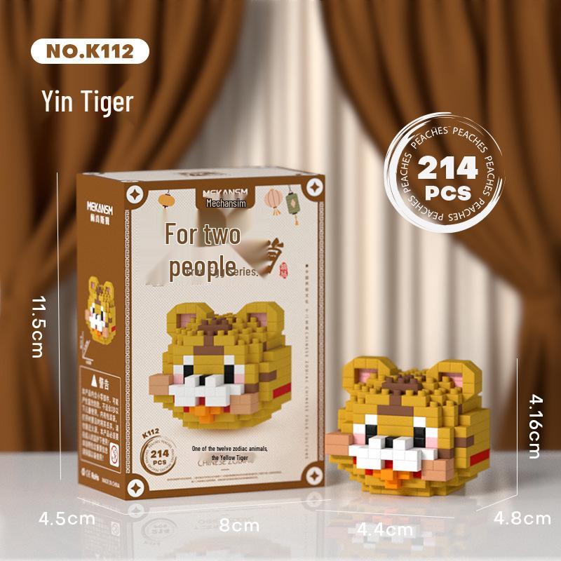Mekensm Chinese Zodiac Lego-Compatible Micro Diamond Building Ornaments for Kids