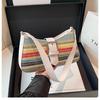 Woven Colored Stripes Splicing Women's Fashion New Contrasting Colors Trend Casual Simple Mori Underarm Shoulder Women's Bag