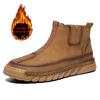 Brand Winter Plush Men's Boots Waterproof Leather Men Snow Boots Outdoor Zipper Ankle Boots Casual Men's Shoes Zapatos Hombre