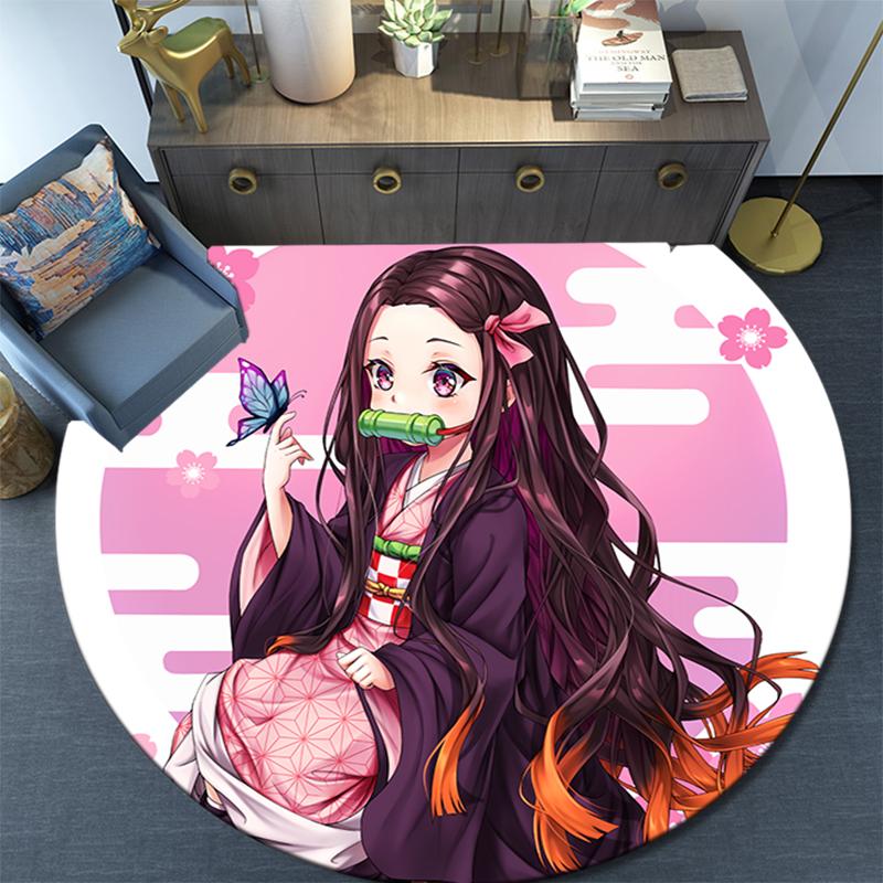 

Cartoon Print Round Area Rug,Carpet Rug for Living Room Bedroom Sofa Playroom Decor,Non-slip Floor Mat 80cmx80cm