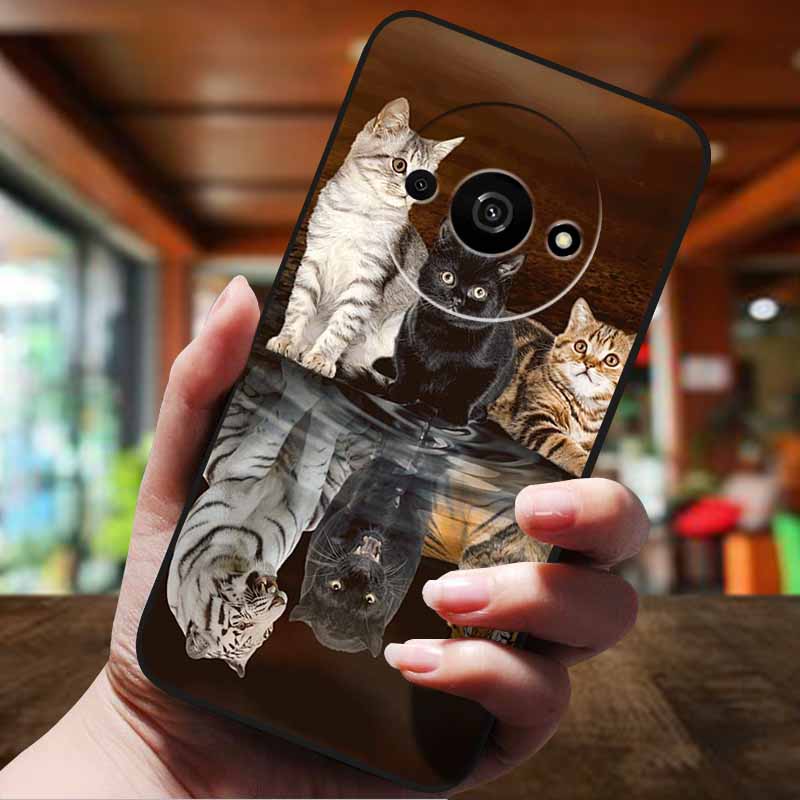 Für Xiaomi Redmi A3 Hülle Niedliche Cartoon Anti-Klopfen Silikon Weiche TPU Rückseite für Redmi A3 pro 4G Handyhülle A 3 RedmiA3 Funda