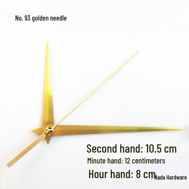 Gold Pointer DIY Quartz Clock Hands for Wall Clocks - Cross Stitch & Metal Design