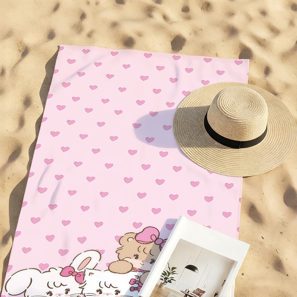 Cartoon mikko PINK CUTE Towel Quick Drying Beach Towels Are Suitable For Swimming Pools Camping Yoga And The Gym
