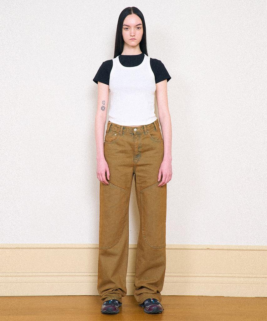 Partimento Woman Double Knee Jeans_Washed Beige
