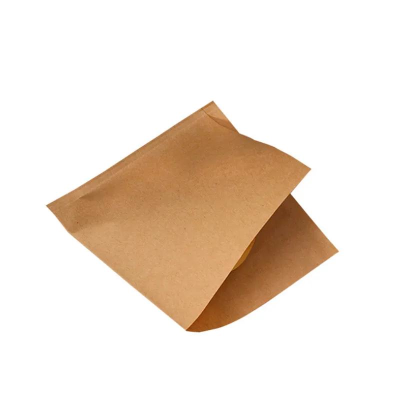 100Pcs Disposable Kraft Paper Sandwich Donut Bread Bags Hamburger Food Packing Restaurant Supply Pouches