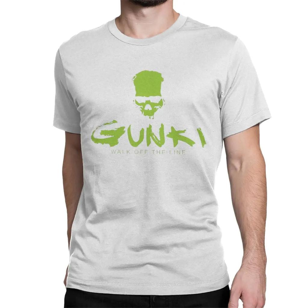 Gunki Cool Reines Baumwoll-T-Shirts Rundhals Kurzarm T-Shirts Angler-Logo T-Shirts für Herren Damen Sommerkleidung