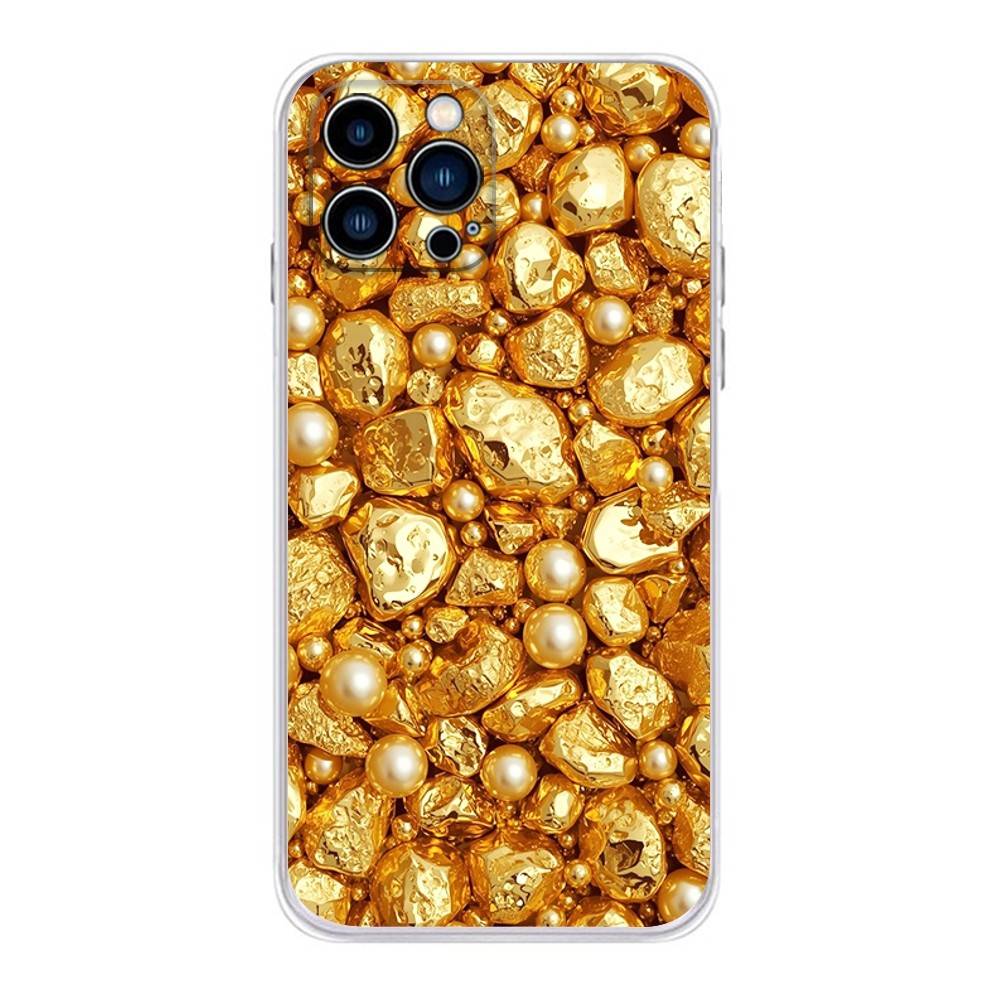 Money Gold Art Phone Case for iPhone 16,15,14,13,12,11 Pro,Max,17,Air,E,Mini Anti-Fingerprint Anti-Shock Rear Cover