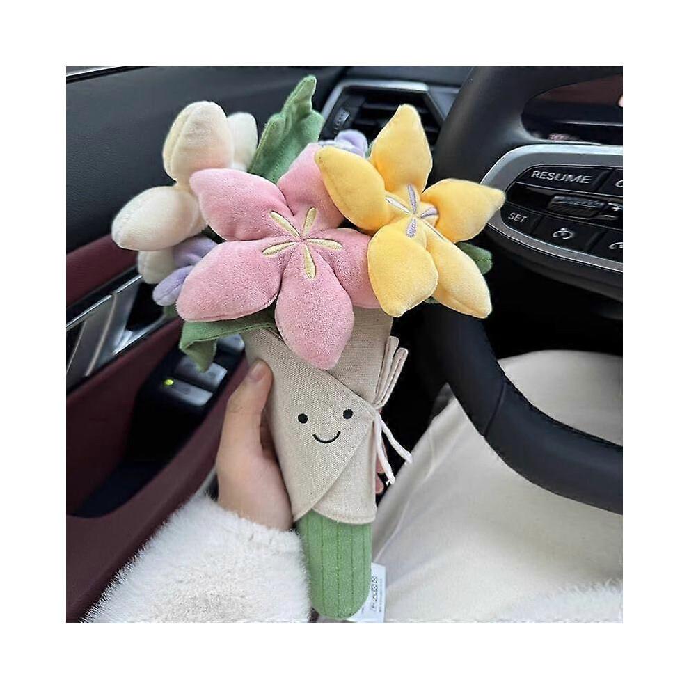 Schattige Bloemenboeket Pop, Kawaii Lachende Bloemen Pluche Knuffel, Pluche Knuffels Zoete Cadeaus voor Vrouw, Vriendin en Moeder