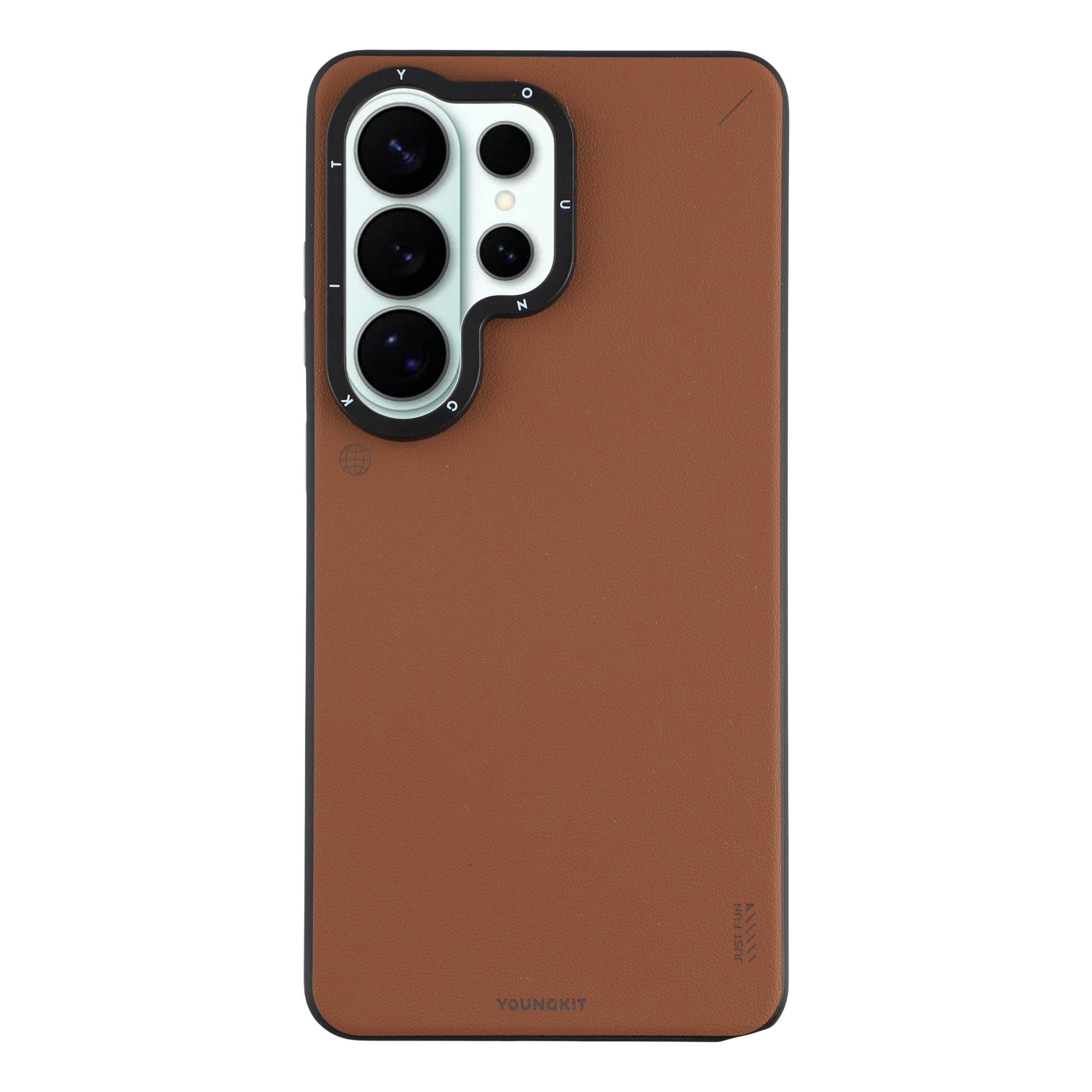 YOUNGKIT Для Samsung Galaxy S26 Ultra Магнитный чехол из ПУ кожи + Поликарбонатная крышка для телефона