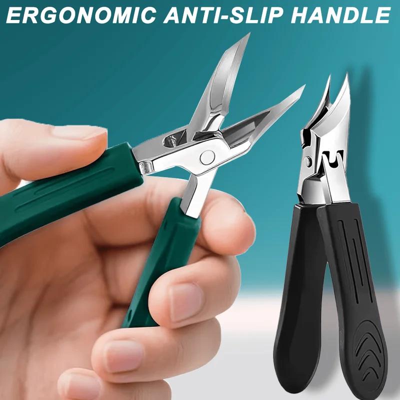 1Pc Ultra Sharp Angled Stainless Steel Nail Clipper 25° Blade Wide Jaw Anti-Splash For Ingrown Toenail Manicure Pedicure Tools