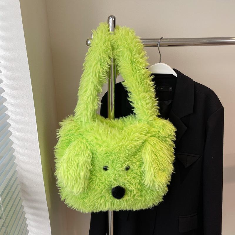 

Japanese sweet and cute West Highland puppy plush bag women s autumn and winter 2025 new versatile commuter shoulder bag зелёный