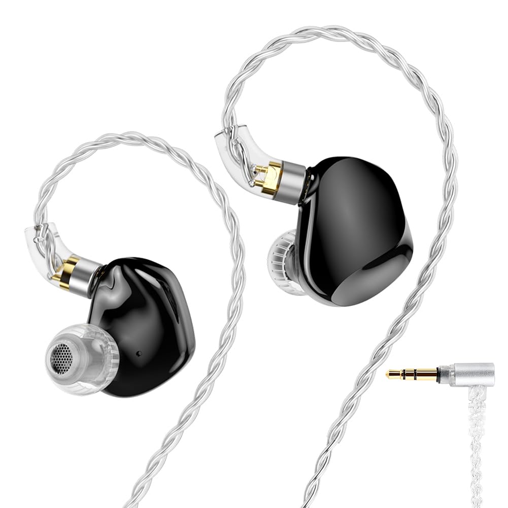 TRN VXpro+ In-Ear Monitors, High-Resolution Earphones, 8BA+1DD Hybrid Monitor Earphones, High Sound Isolation, Wired, 3.5mm Jack, QDC Detachable