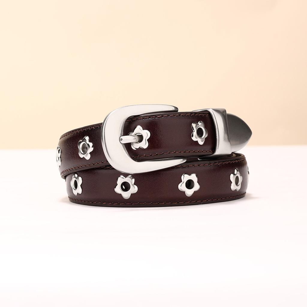 New Retro High-end Head-layer Women's Belt, Personalized Trendy Belt, Fashionable and Versatile, Casual Trouser Belt