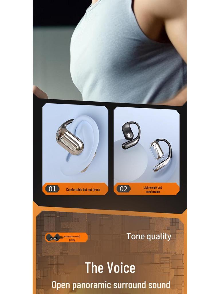 Q16 Open-Ear Bluetooth Earphones: AI-Enhanced, Wireless & In-Ear Design