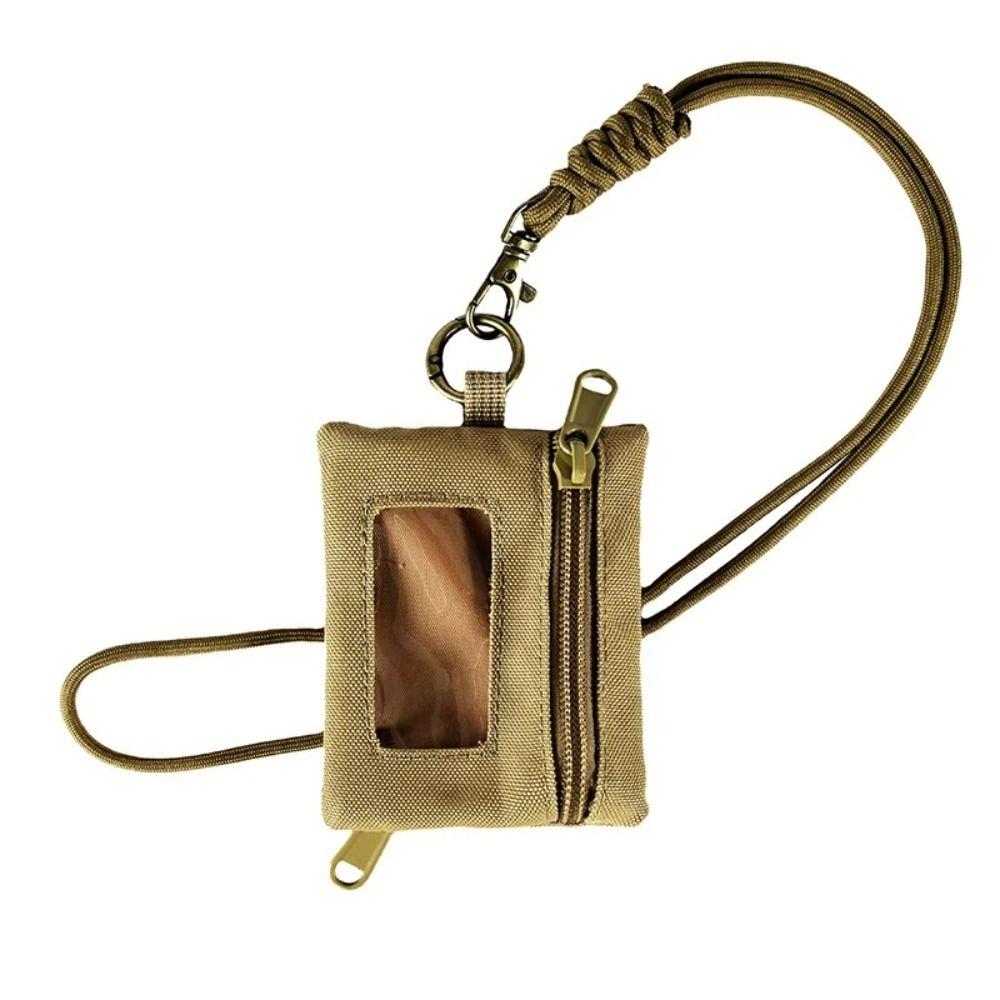 Solid Color Hanging Neck Coin Purse Oxford Cloth Small Storage Bag Hanging Neck Wallet  Zipper Bag