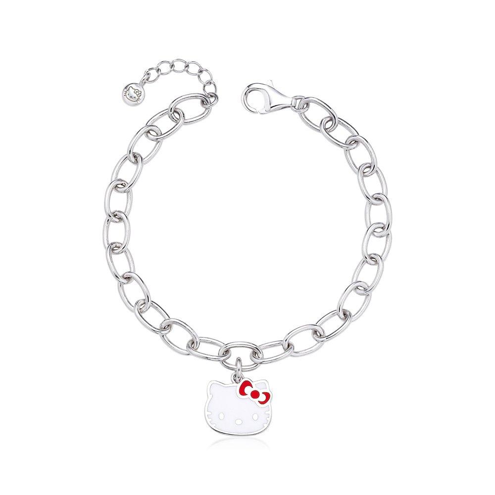 Hello Kitty Jewelry Signature Silver Enamel Chain Bracelet Hlsbr332W