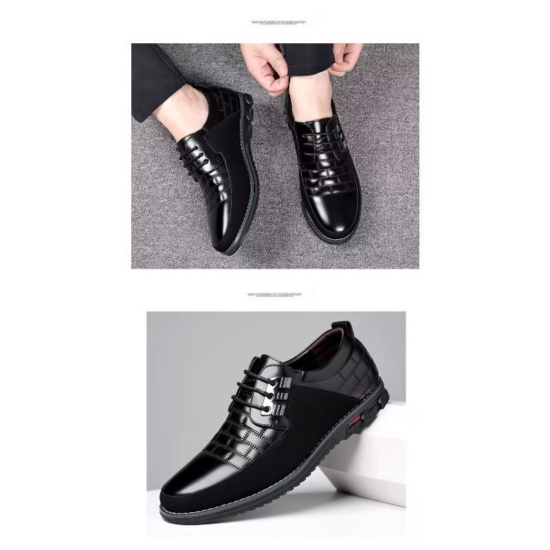 Zapatos Casuales de Hombre de Punta Redonda, Zapatos Casuales de Cordones Frontales, Zapatos Casuales de Hombre de Tacón Plano