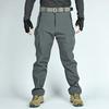 Teplá bunda Shark Skin Pánský podzimní a zimní nepromokavý zesílený softshellový oblek Plus Velvet Cargo Pants 2dílná sada