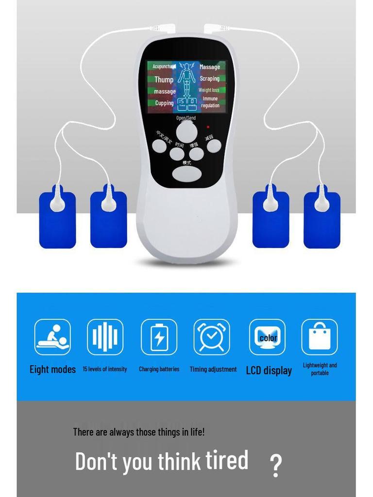 Low-Frequency Pulse Microcurrent Electrotherapy Massager for Full-Body Meridian Dredging and Physiotherapy
