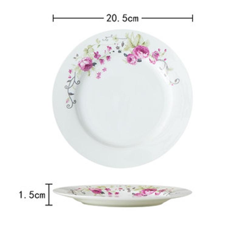 

Набір столових тарілок із кістяного фарфору. Біла порцелянова кругла тарілка. Десертна тарілка. Плоска тарілка, яку легко мити. Закусочні тарілки Western. 4 piece