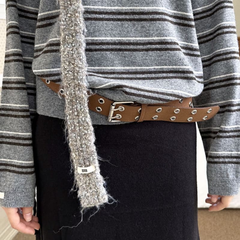 

delidi delidi Кожаный ремень с люверсами Doudle (светло-коричневый) one