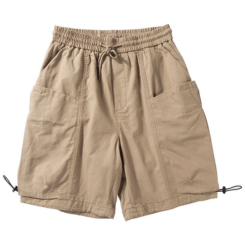 Pure Cotton Casual Japanese-Style Retro Wide-Leg Workwear Shorts
