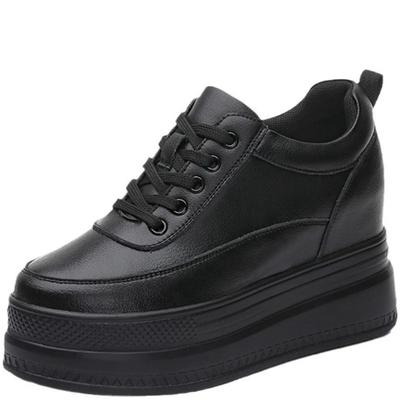 9cm Mikrofaser Plateau-Absatz Keilabsatz Schuhe Sneaker Pumps Weißes Plateau Air-Mesh Hohl-Pumps Schuhe Damen Von Mujer