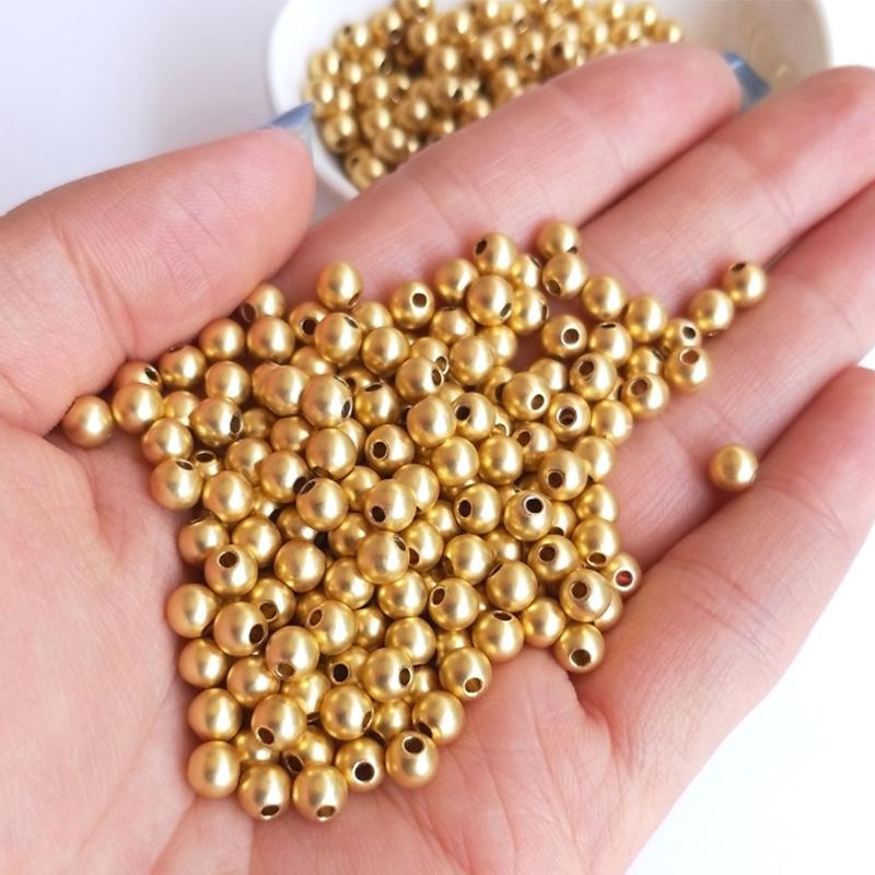 Gold-Plated Frosted Beads: Color-Retaining Sand Gold Spacer Beads for Jewelry Making.