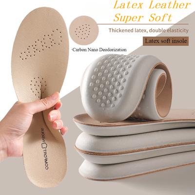 Leather Latex Sports Insole Cowhide Insoles Arch Support Shoe Pads Shock Absorbing Deodorant Shoe Sole Running Accessories
