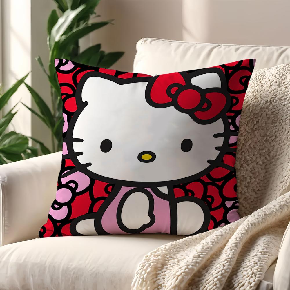 Kawaii Hello K-Kitty Cushion Cover For Pillow Printing Sofa Decoration Home Car Room Coffee Shop Office Nordic Simplicity