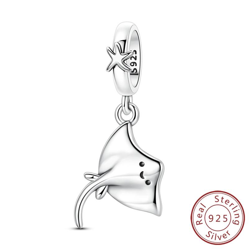 Summer Series Original 925 Sterling Silver Charms Bead Blue Marine Life Pendant Fit Original Bracelet For Women Jewelry Gift