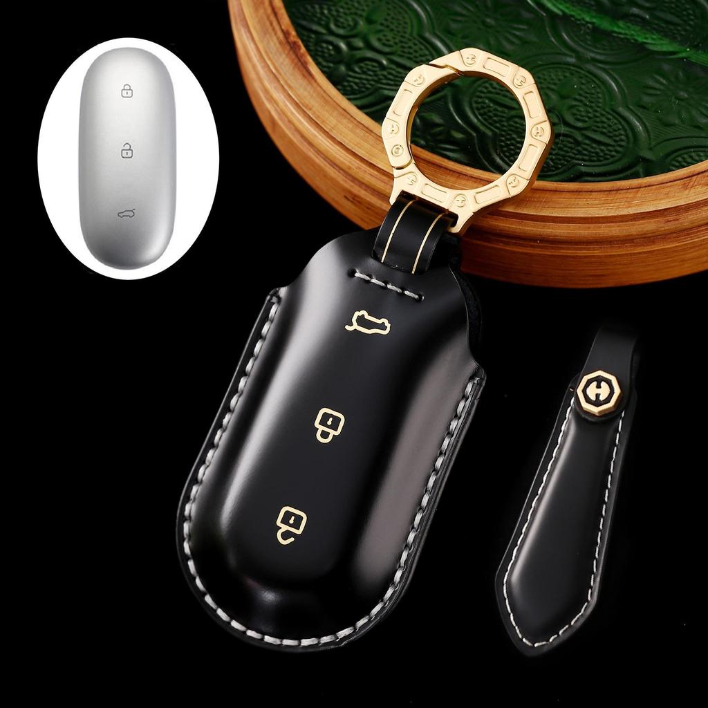 Premium Leather Car Key Cover for L7, L8, and New L9 – Elegant Interior Accessory
