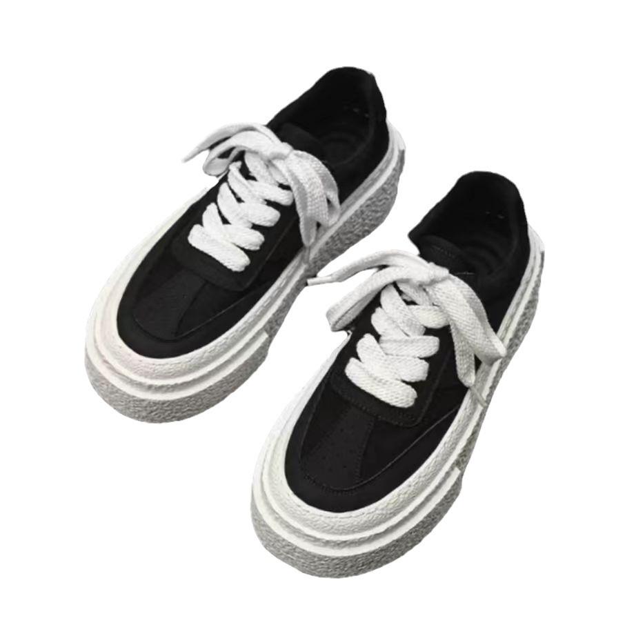 Unisex plátěné platformové boty se 6cm zvýšením - Prodyšné, lehké, všestranné tenisky na silné podrážce v bílé barvě.