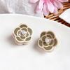 Hair Claw with High-Elastic Spring Camellia Design Hair Clip with Imitation Pearl Decor