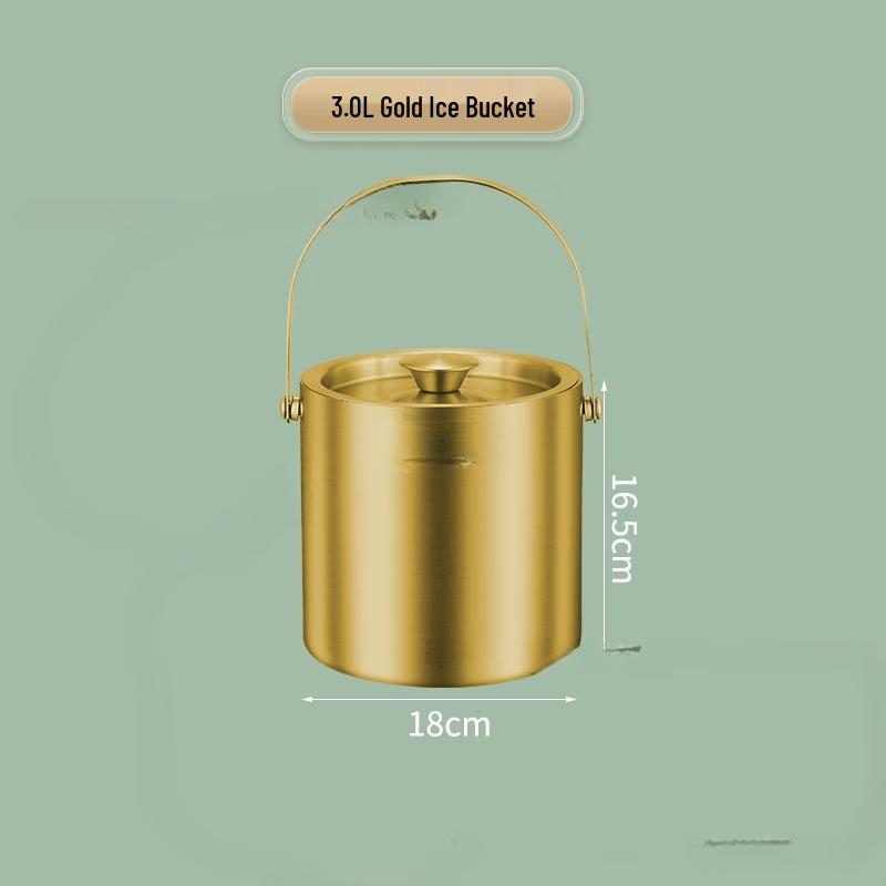 Stainless Steel Double-Layer Insulated Wine Ice Bucket