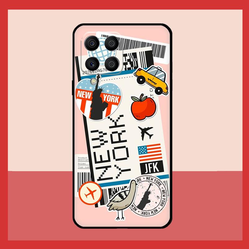 

BOARDING PASS New York Traveltickets Case For Samsung Galaxy M56 M12 M06 M32 M52 M35 M55 M15 M11 M13 M14 M16 M36 M31 M53 M34 M54 Samsung M34 5G