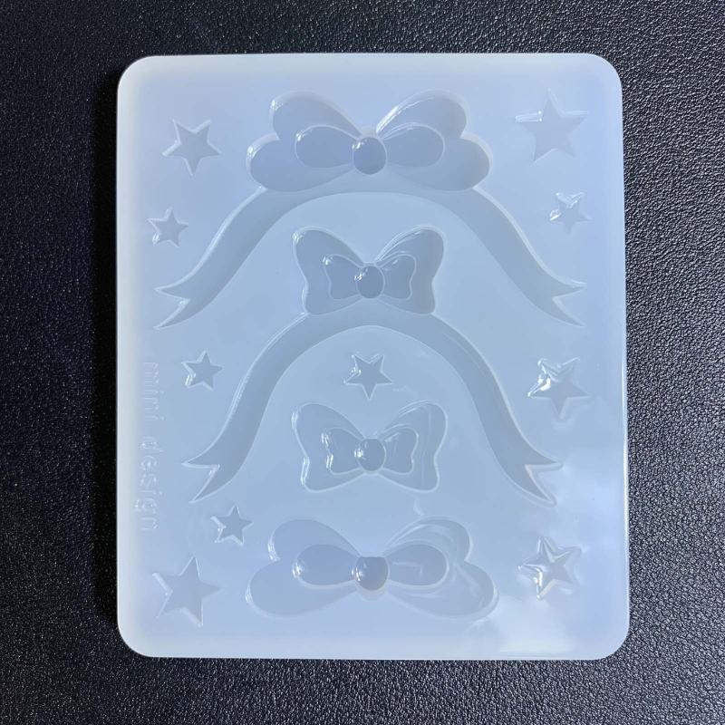 Princess on the Run Bowknot Star Parts Silicone Mold Keychain Bag Pendant Handmade Ornament Mold for Birthday Gift