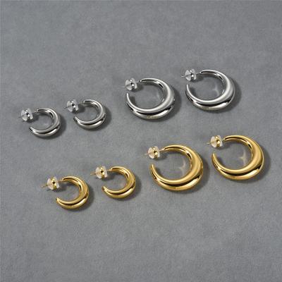 Minimalist Super Thick Size Circle Earrings Earrings Niche Design Personalized Fashion Daily Matching Fashion Earrings